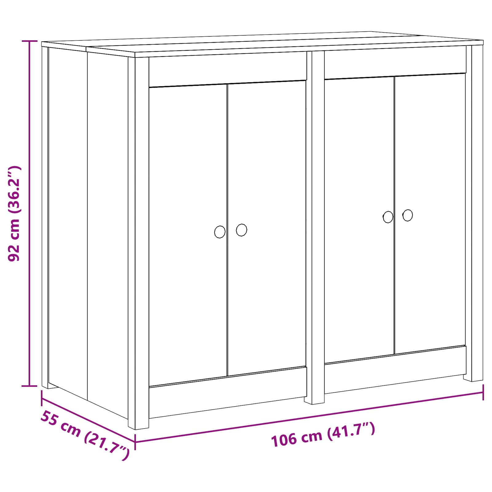 Outdoor Kitchen Cabinet White 106x55x92cm