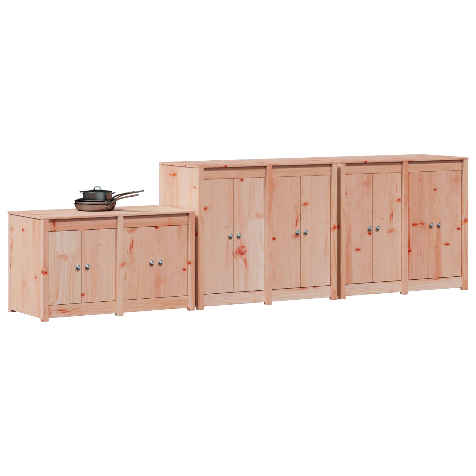 Outdoor Kitchen Cabinet White Solid Wood 106x55x92cm