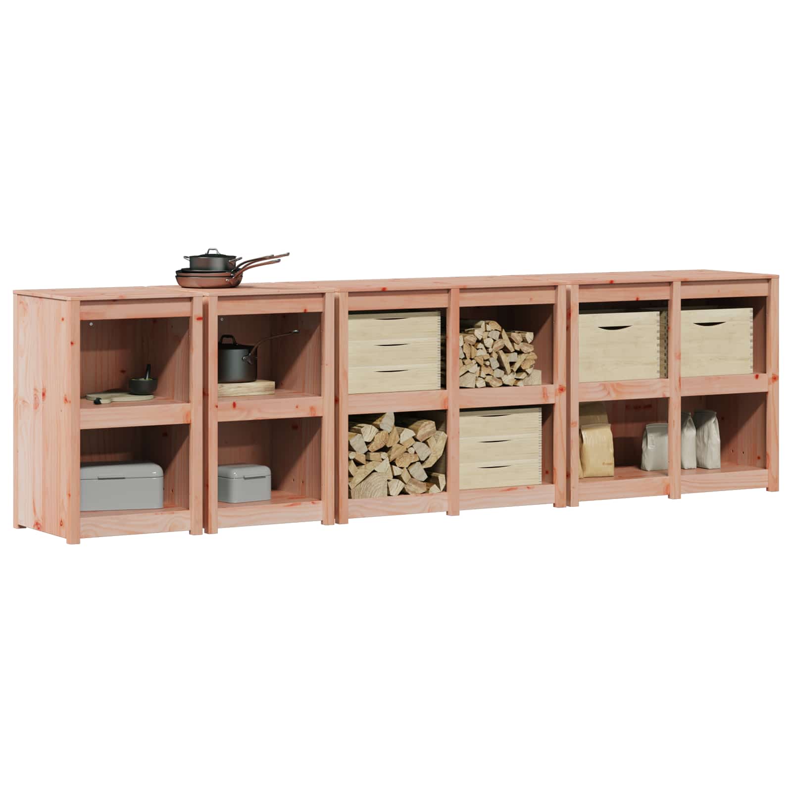 Outdoor Kitchen Cabinet Natural Wood 102.5x47cm