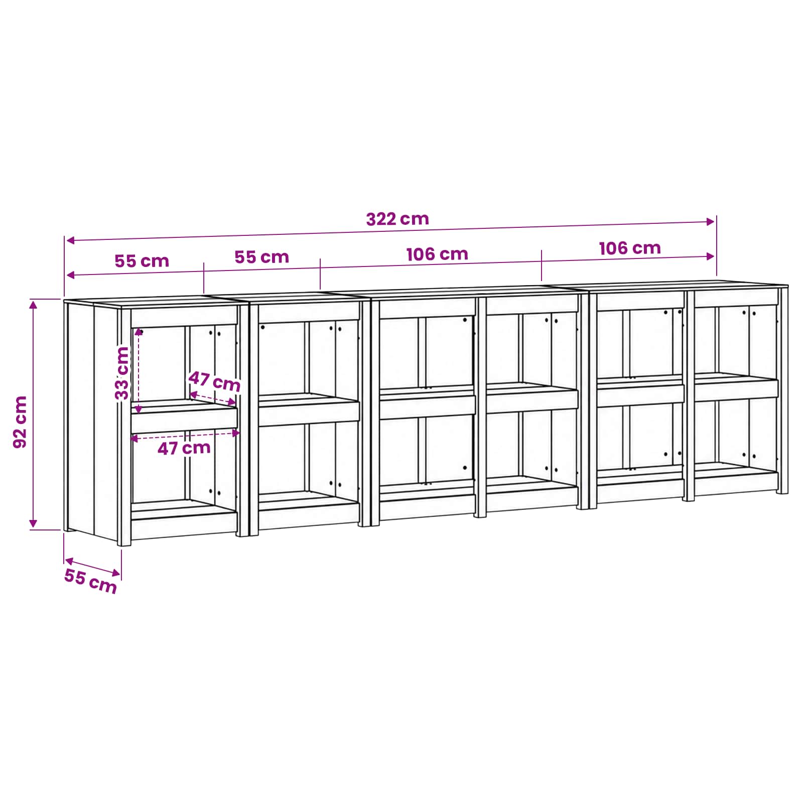 Outdoor Kitchen Cabinet Natural Wood 102.5x47cm