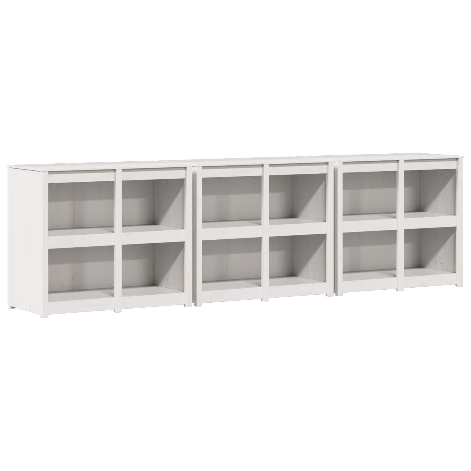 Outdoor Kitchen Cabinet White Solid Wood 318x55x92cm
