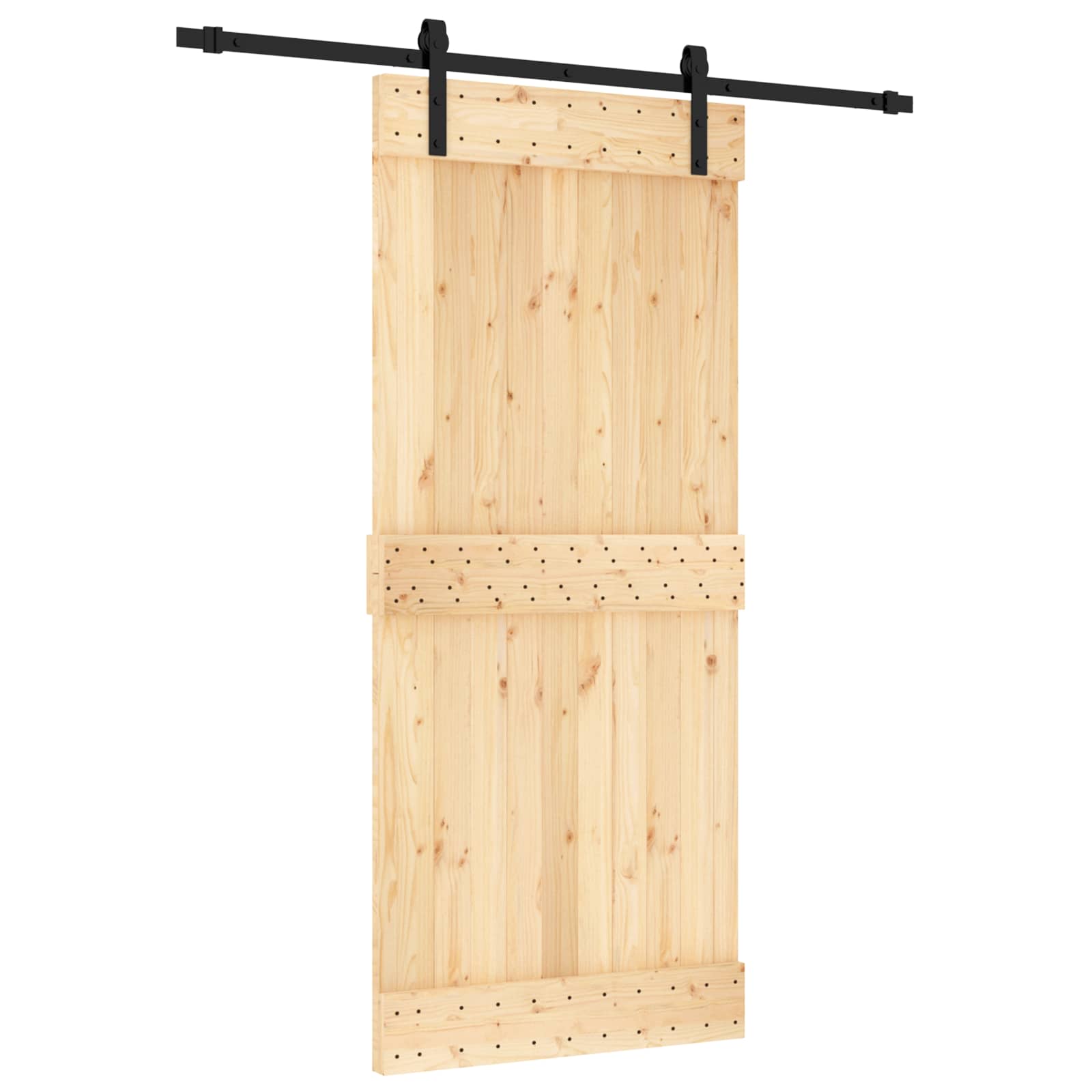 Sliding Door Natural Solid Pine 90x210cm