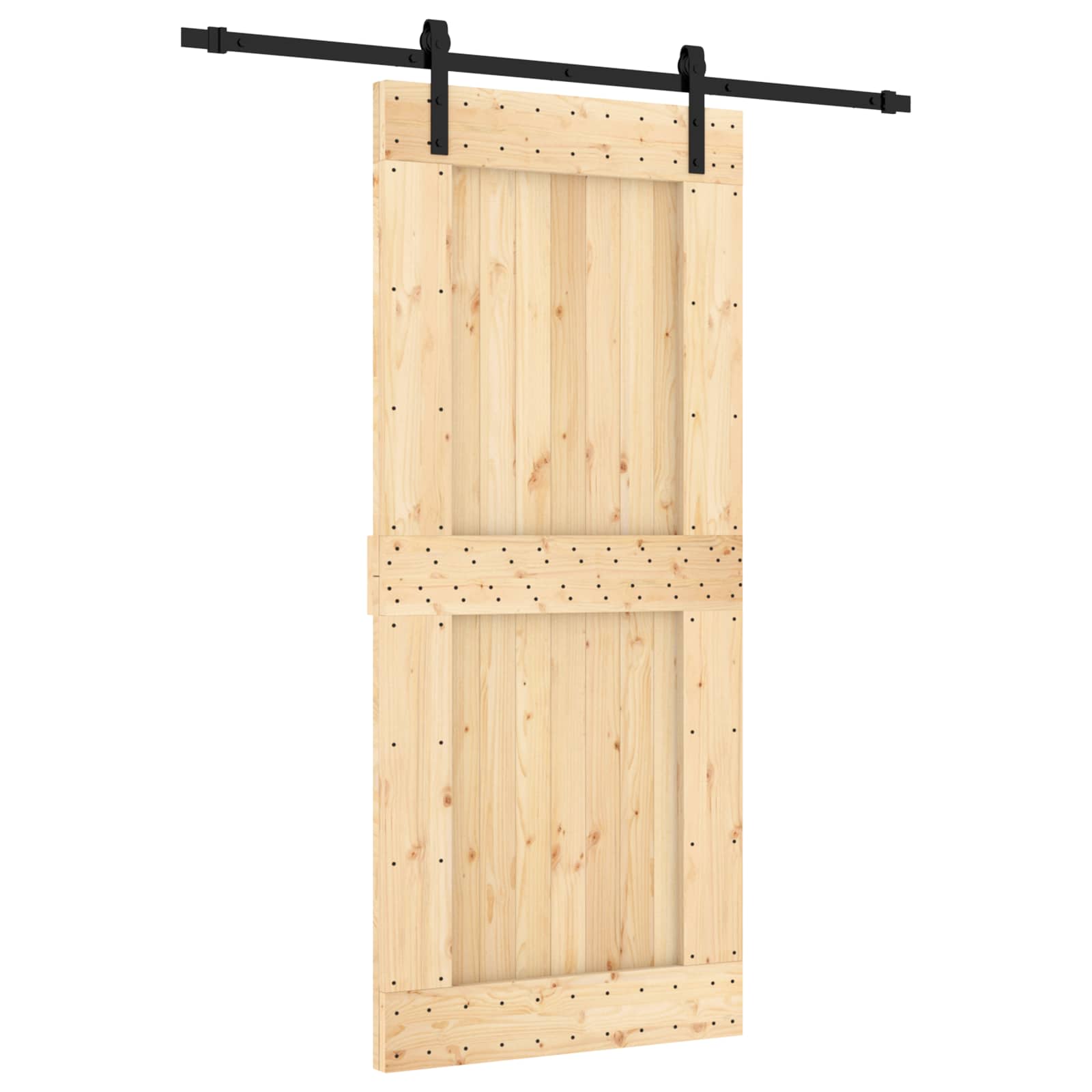 Sliding Door Natural Solid Wood 90x210cm