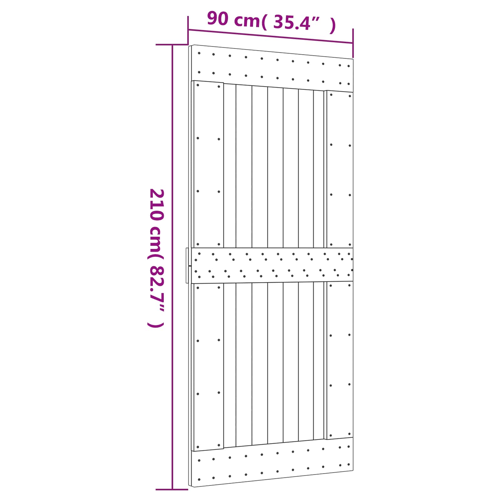 Sliding Door Natural Wood Compact 90x210cm
