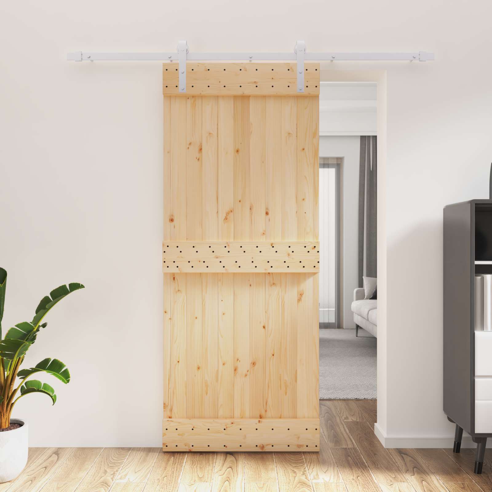Sliding Door Natural Wood Compact 85x210cm