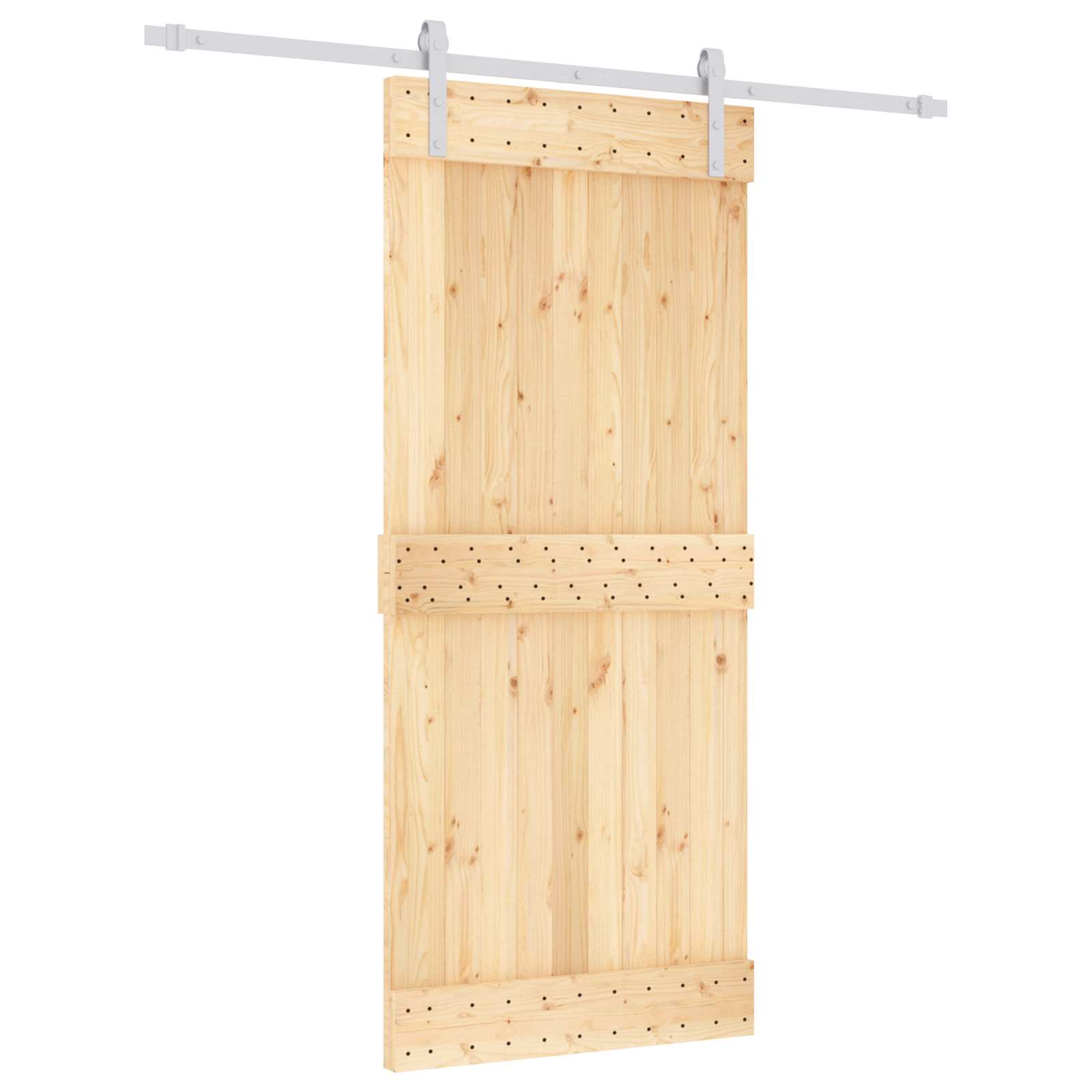 Sliding Door Natural Wood Frame 90x210cm