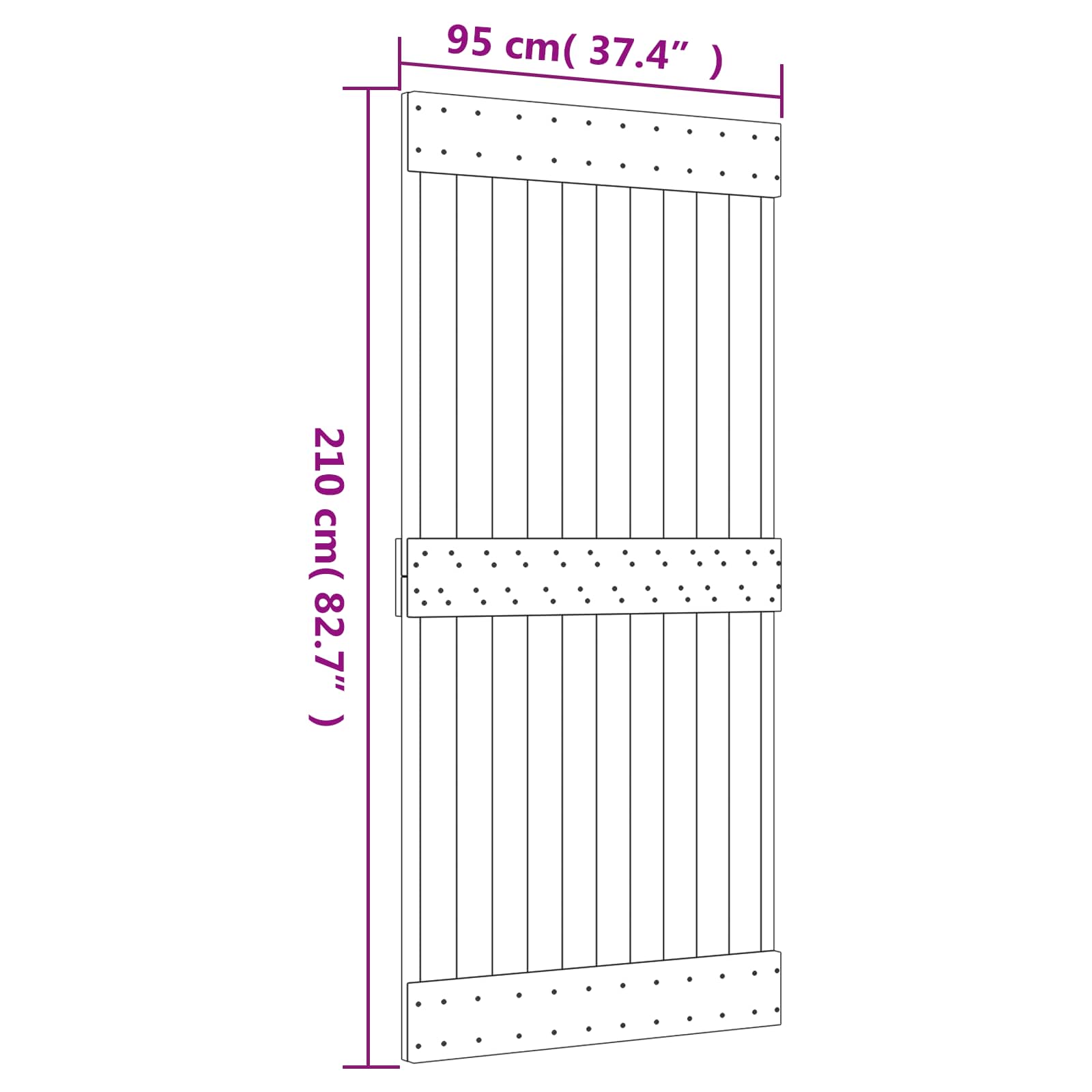 Sliding Door Natural Wood Finish 95x210cm