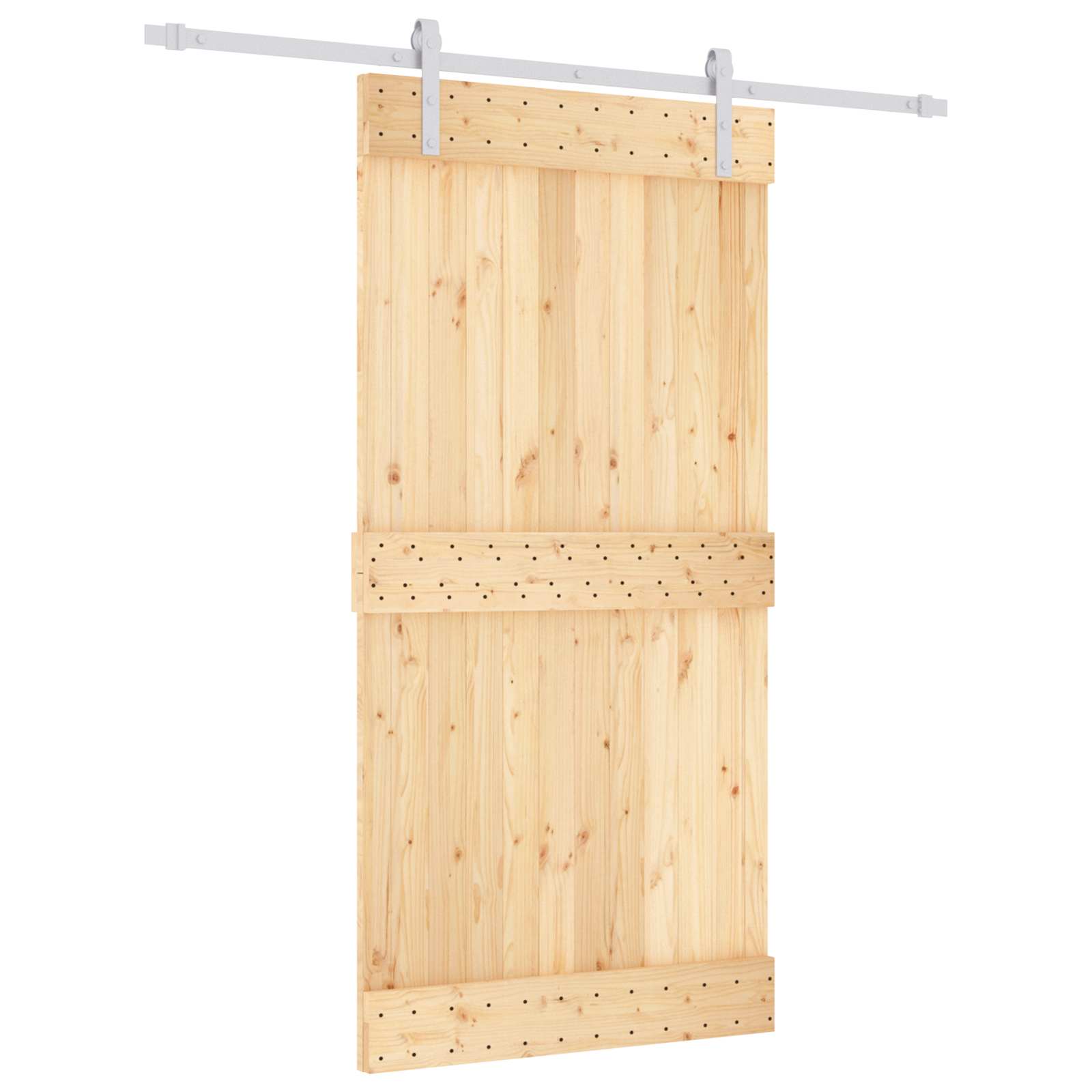 Sliding Door Natural Solid Wood 100x210cm