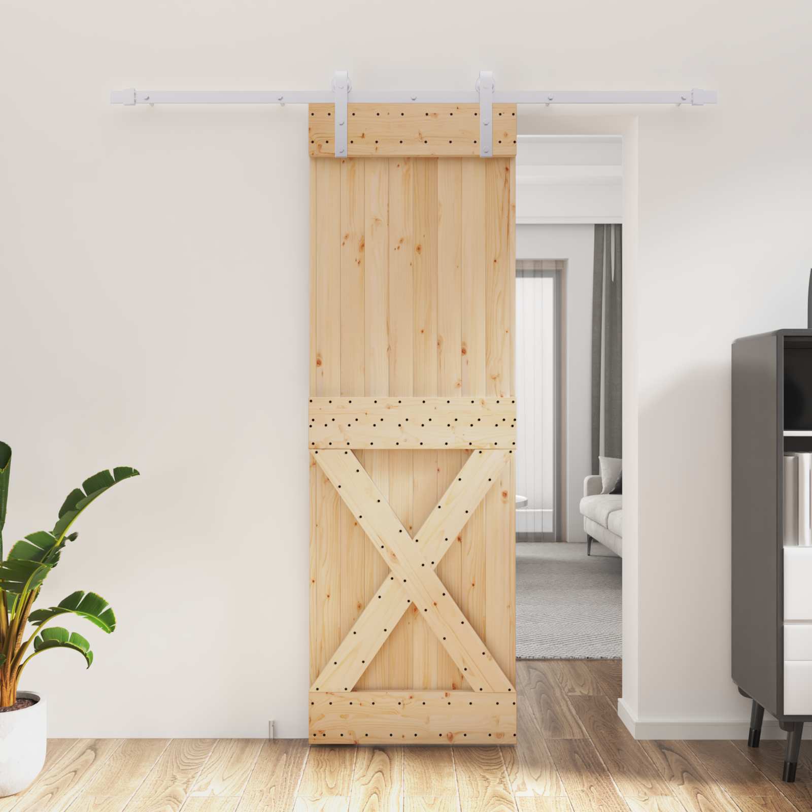 Sliding Door Natural Wood Compact 70x210cm