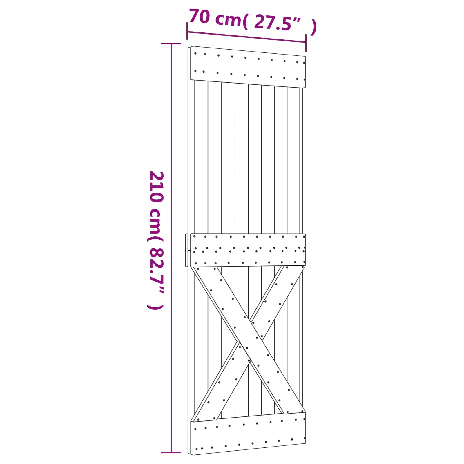 Sliding Door Natural Wood Compact 70x210cm