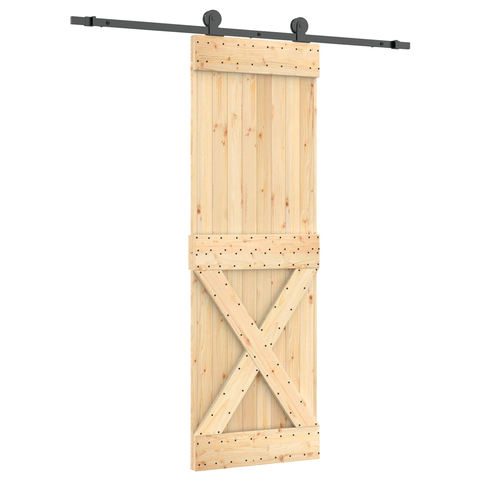 Sliding Door Natural Wood Frame 70x210cm