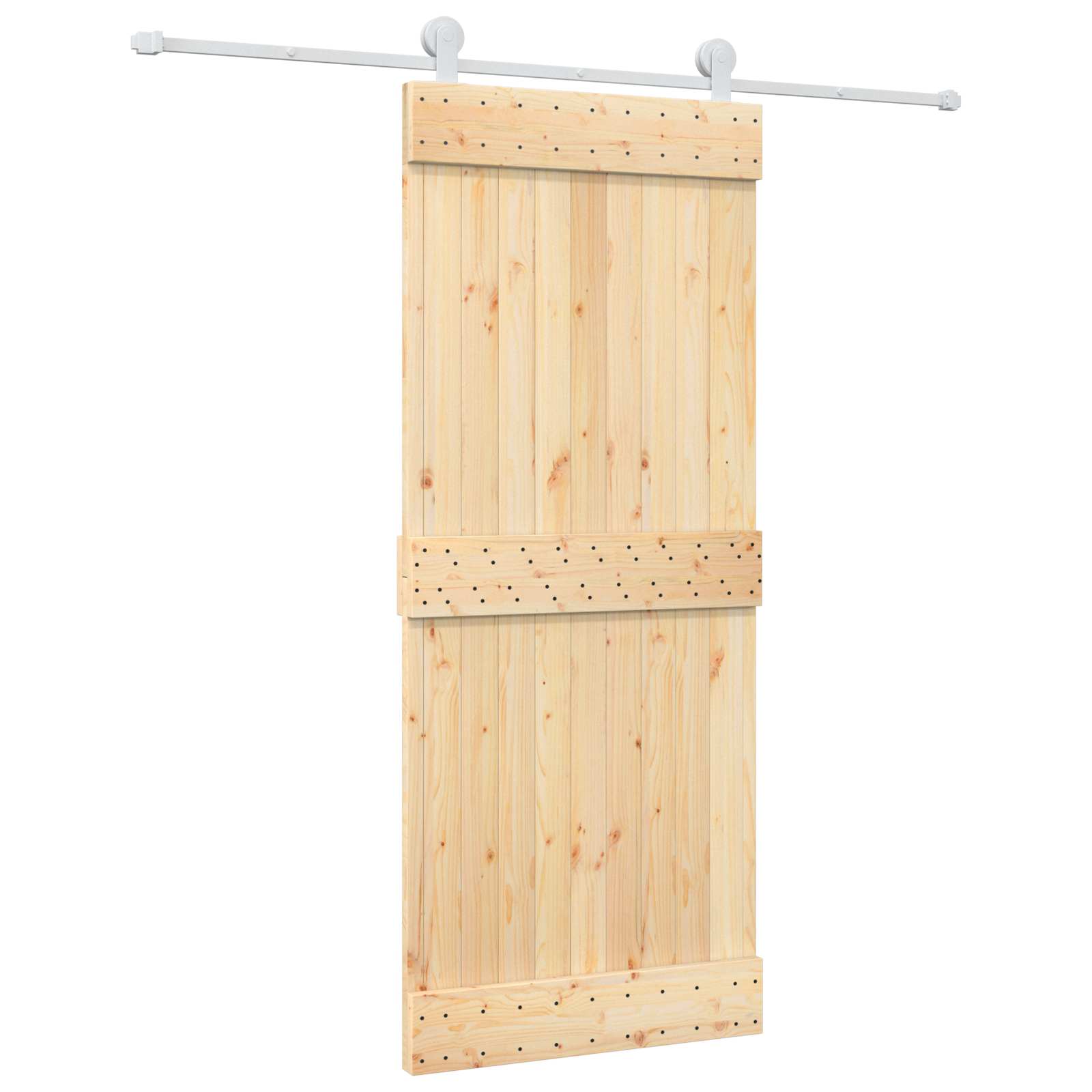 Sliding Door Natural Solid Wood 85x210cm