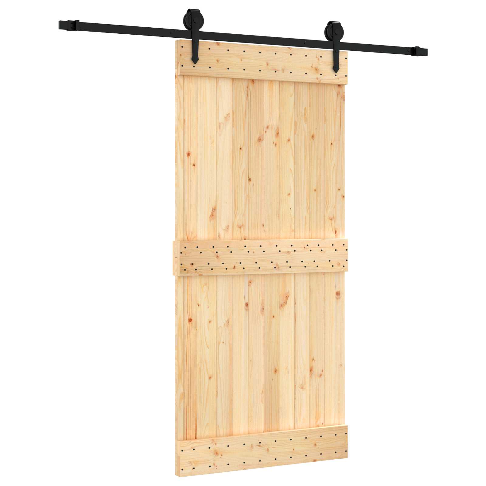 Sliding Door Natural Solid Wood 95x210cm