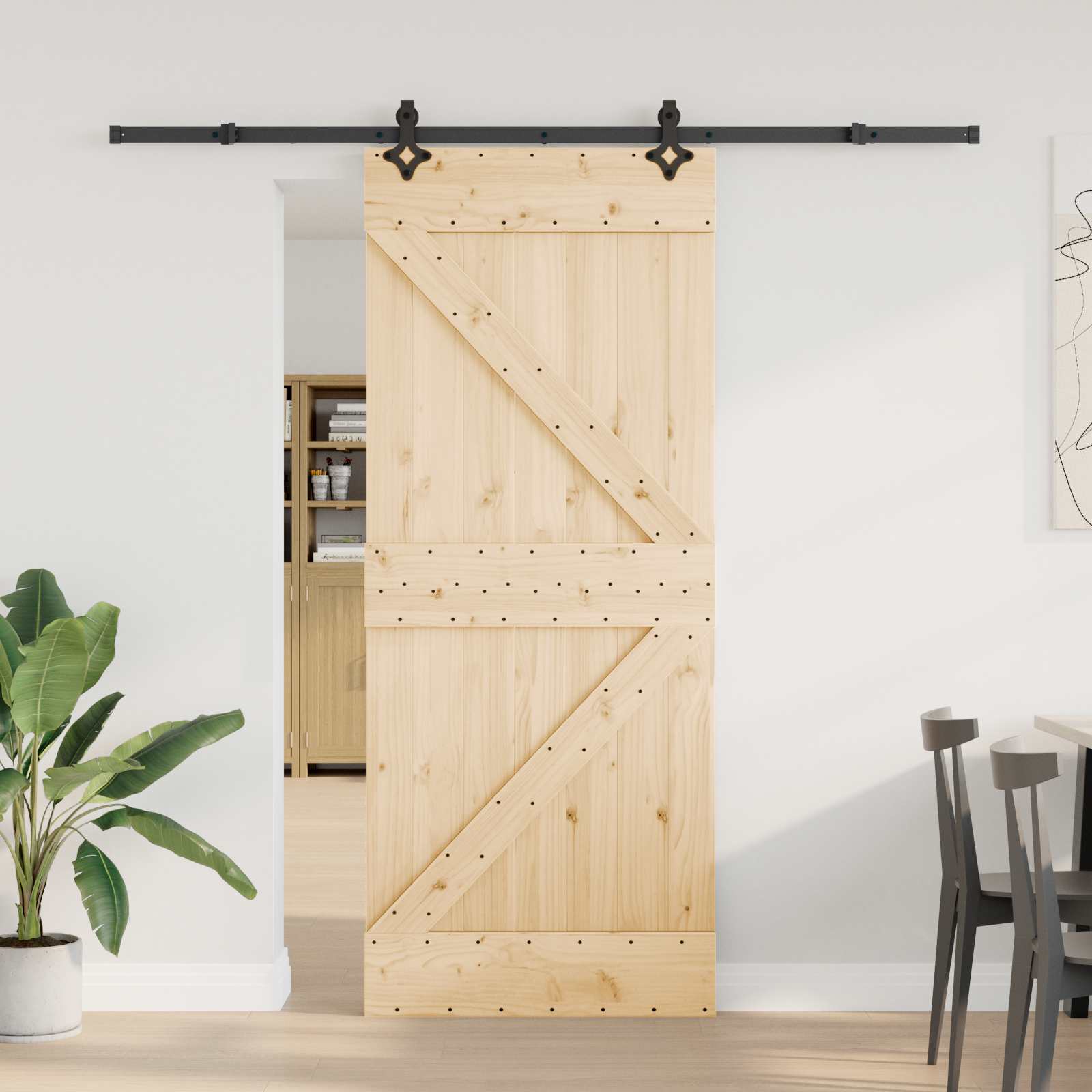 Sliding Door Pine Steel 85x210cm | Simpledeals