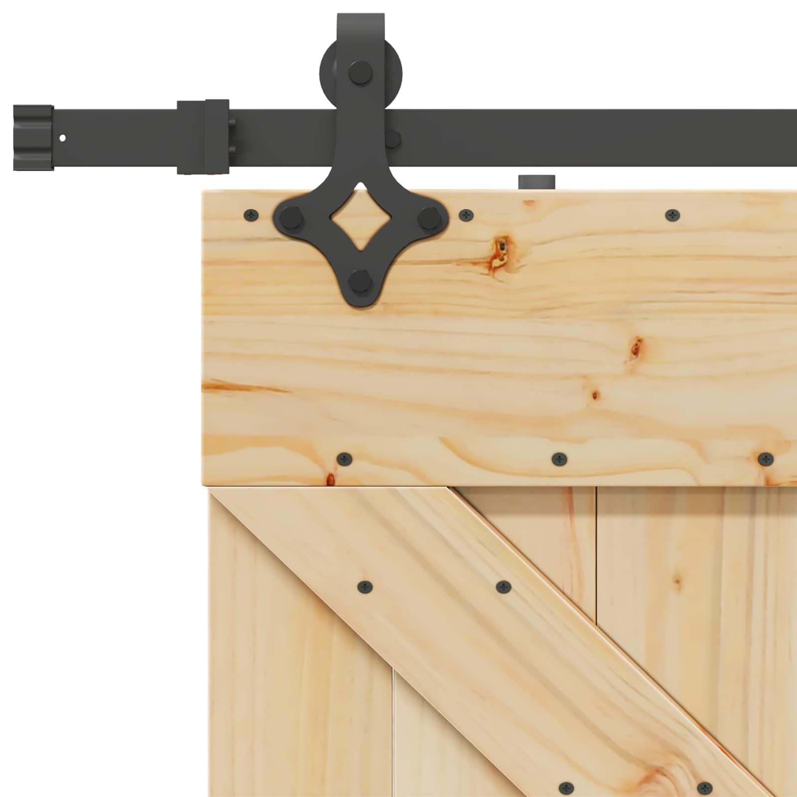 Sliding Door Pine Black Steel 80x210cm | Simpledeals