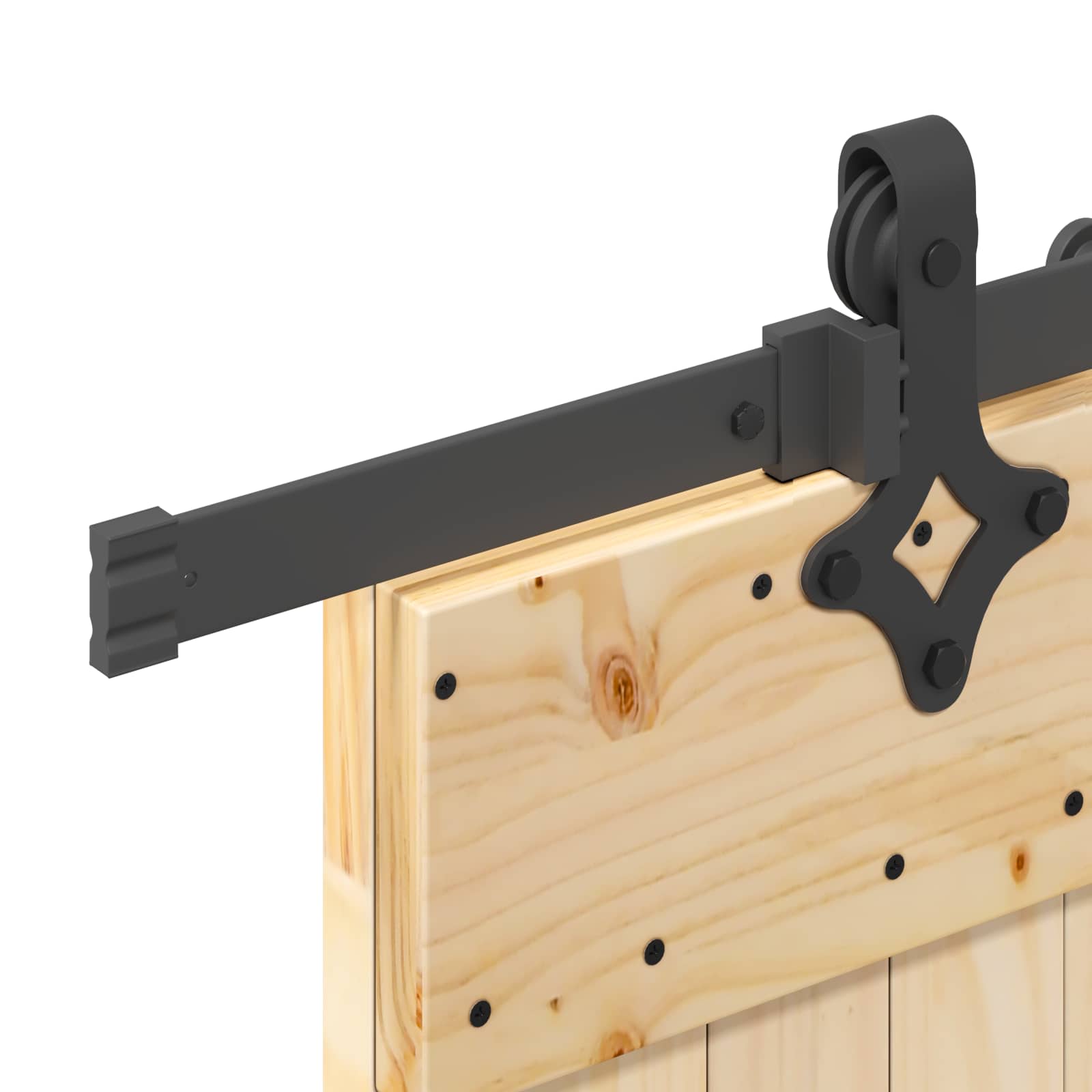 Sliding Door Pine Wood Black Steel 70x210cm | Simpledeals