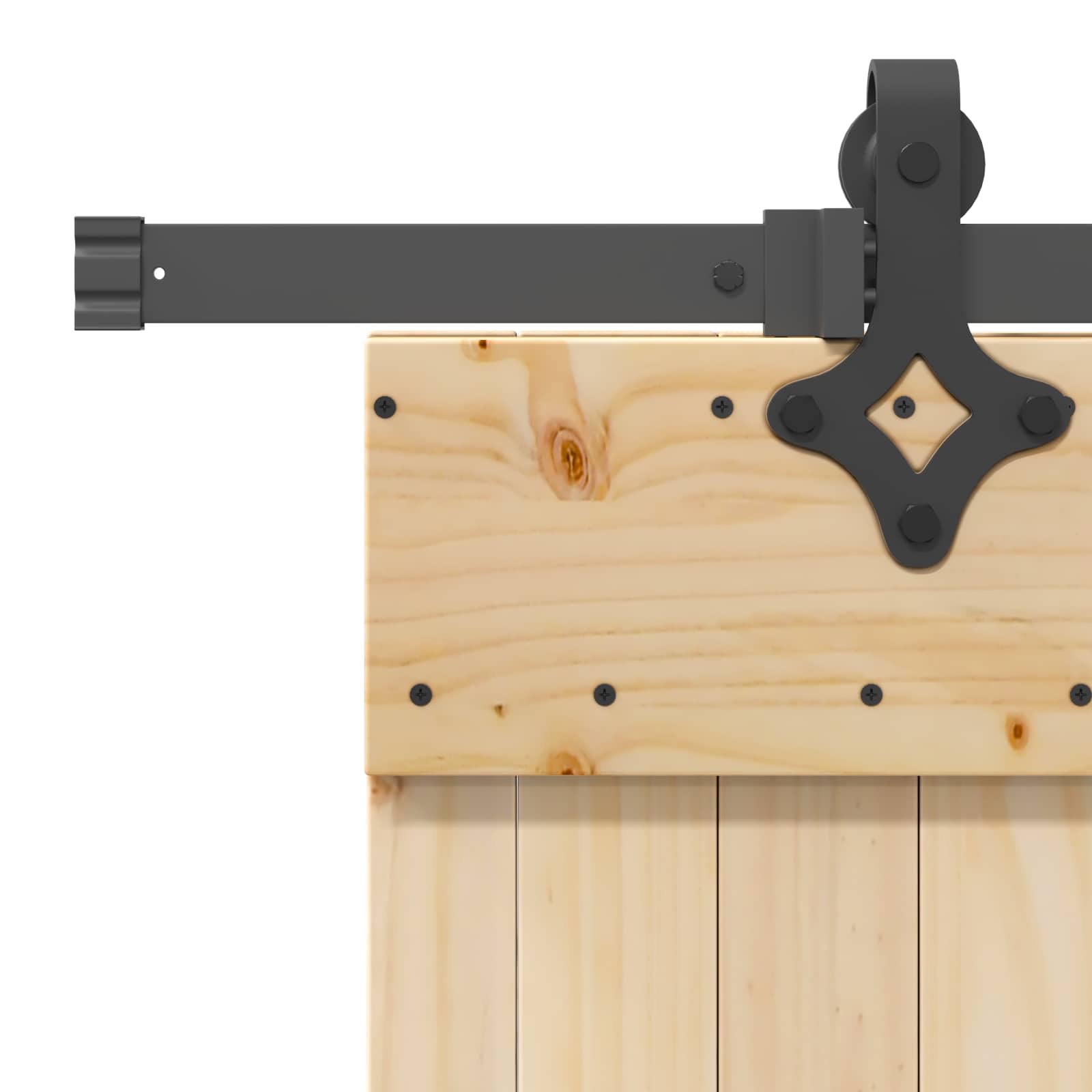 Sliding Door Pine Wood 80x210cm Natural Black | Simpledeals