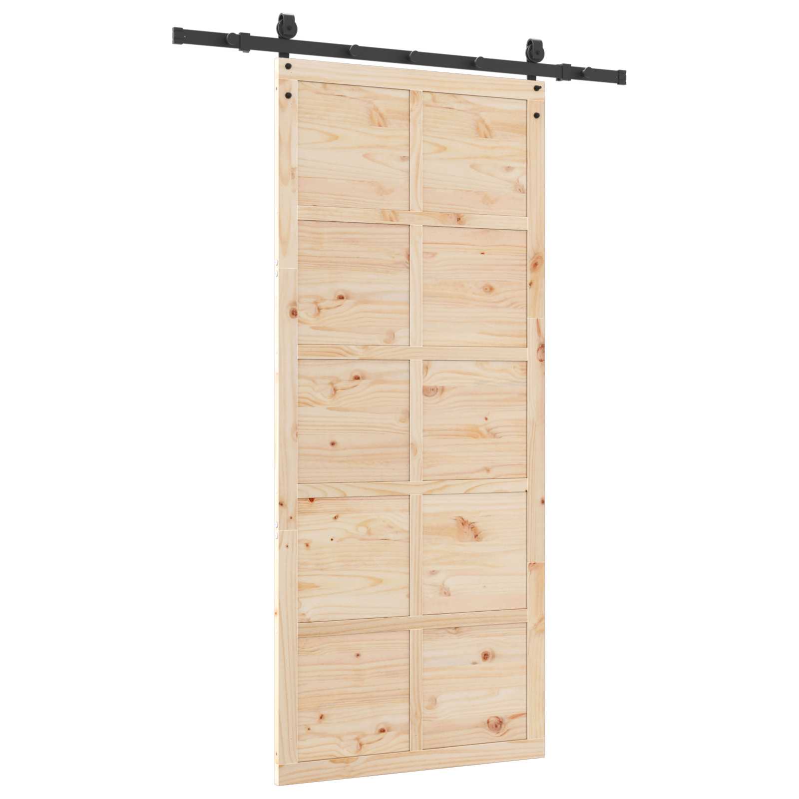 Sliding Door Solid Pine Wood 80x208cm | Simpledeals
