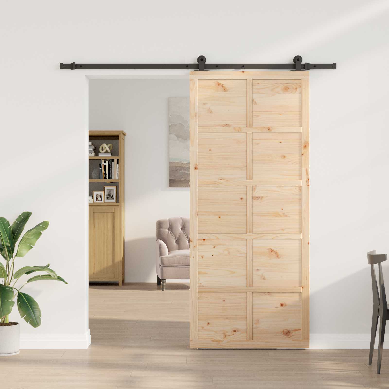 Solid Pine Sliding Door 90x208cm | Simpledeals