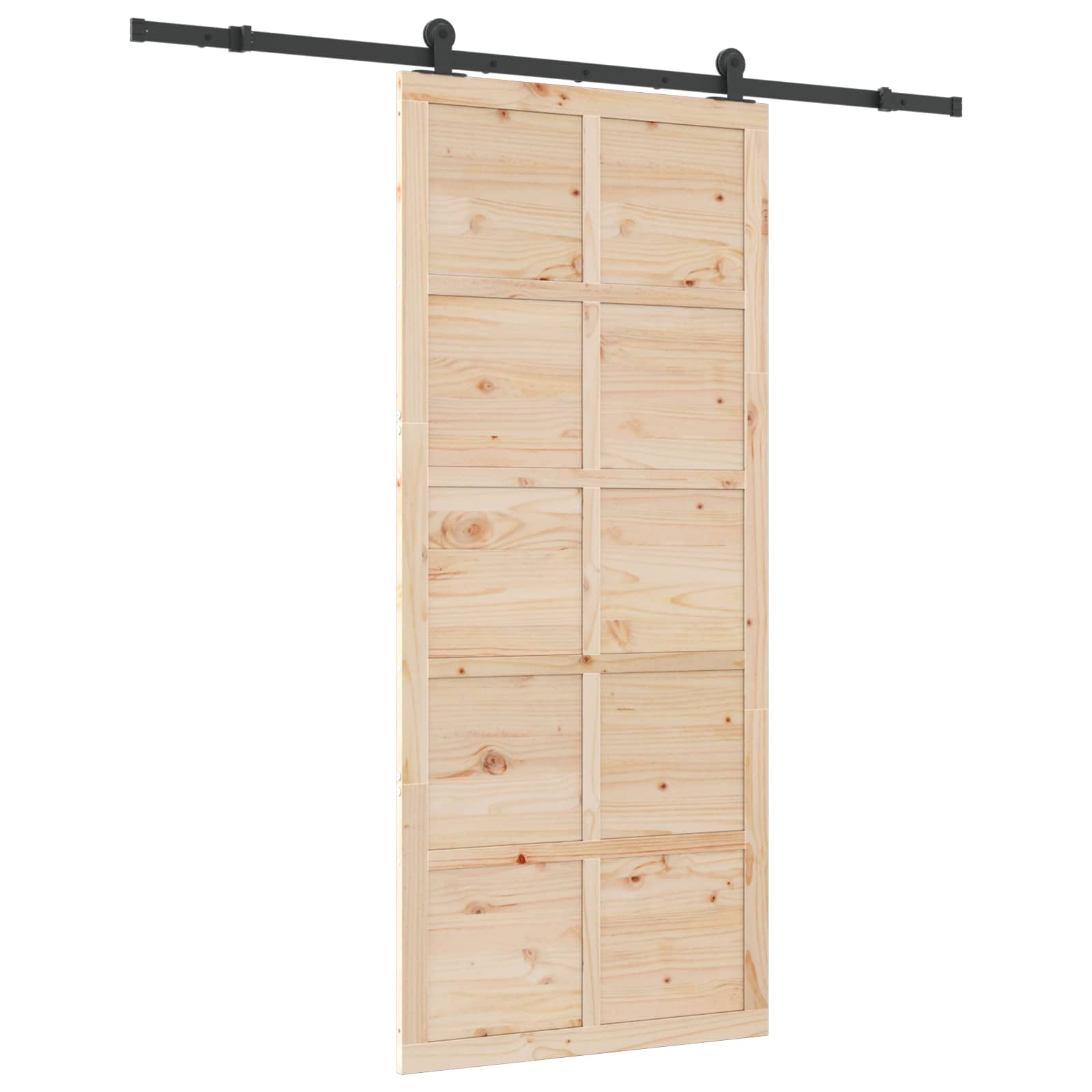 Sliding Door Solid Pine Wood 100x208cm | Simpledeals