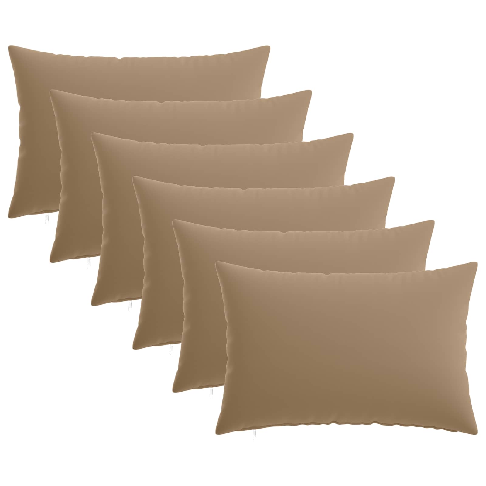 Outdoor Cushion Taupe Polyester Set 30x50cm