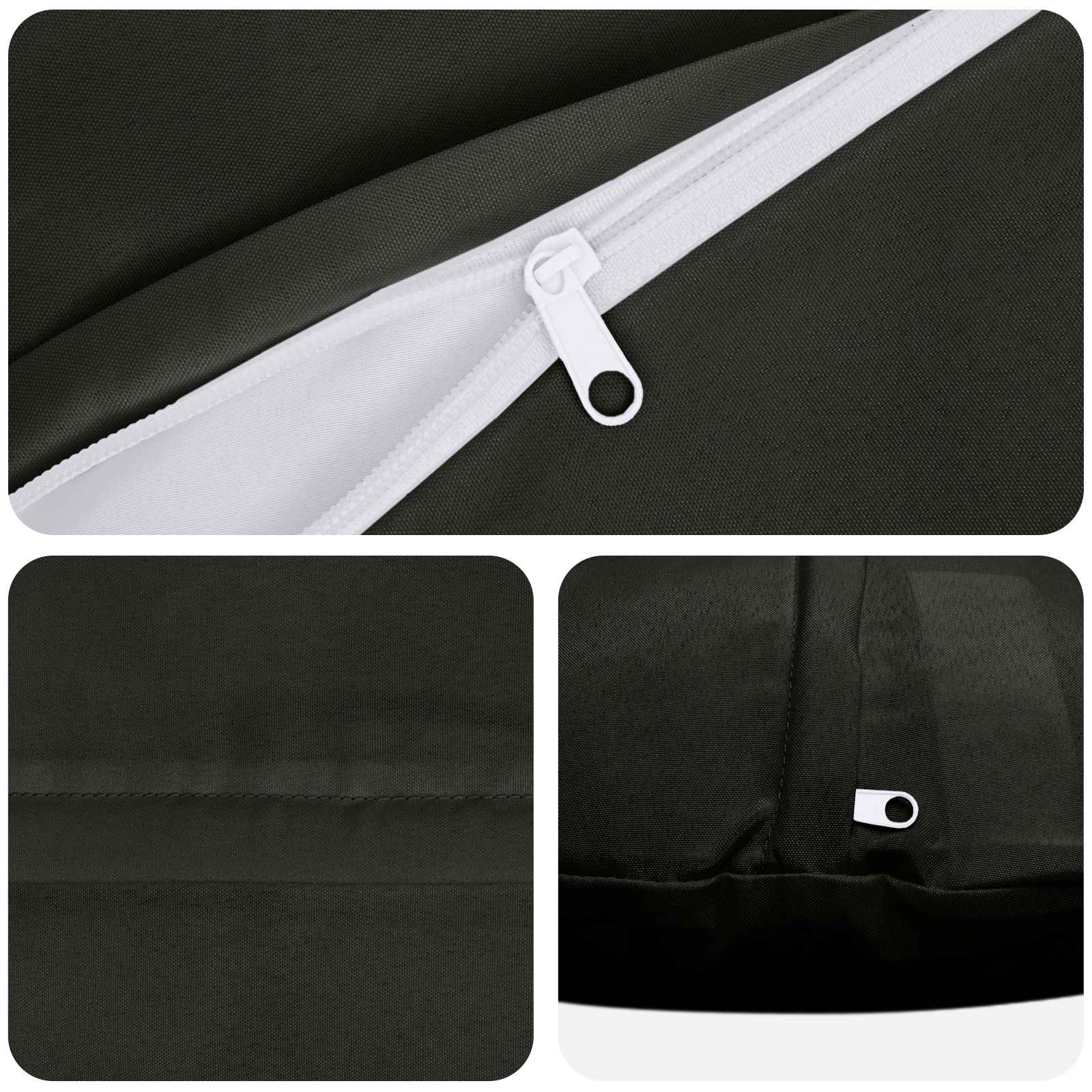 Outdoor Cushion Black Polyester