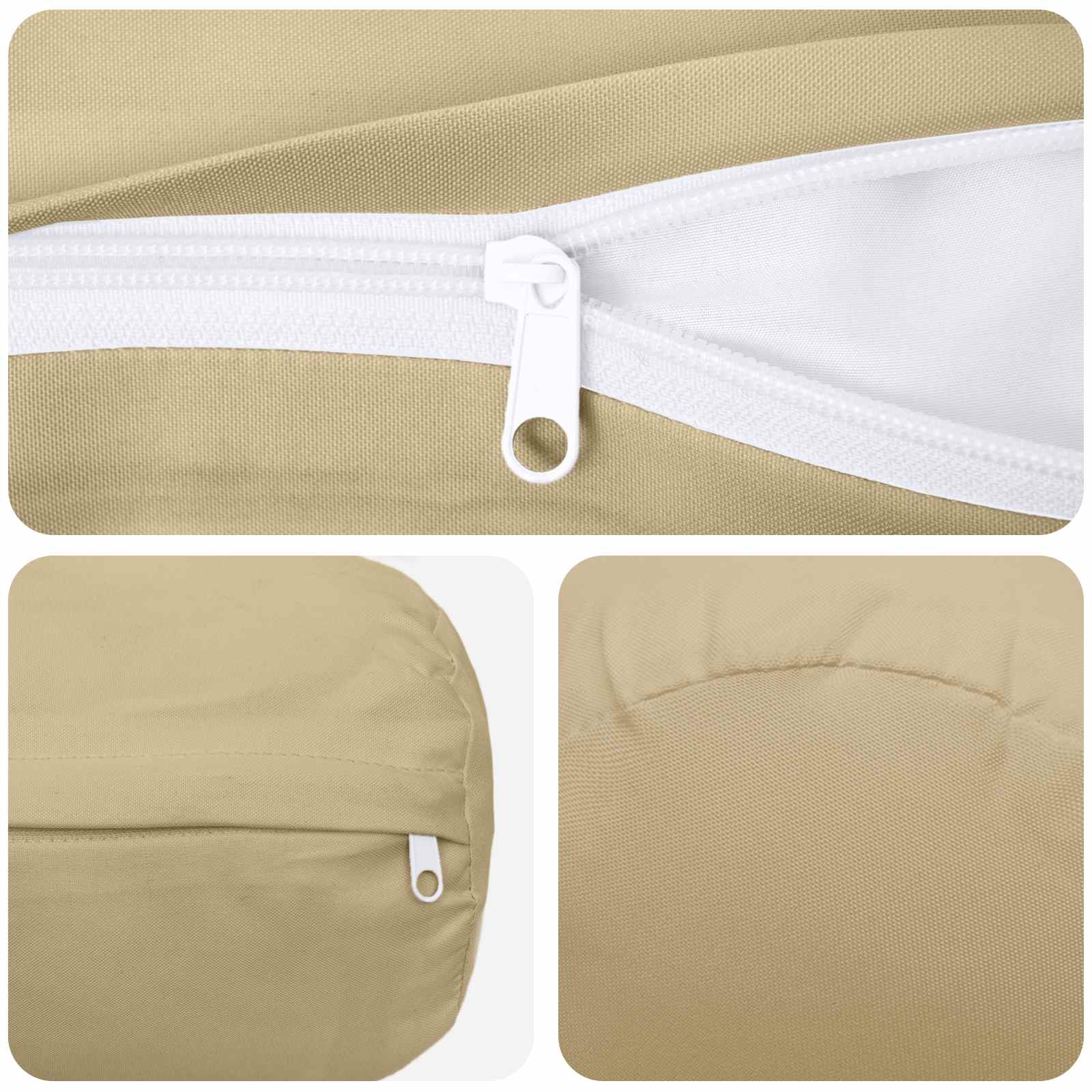 Beige Cushion Set 2 Pieces 15x40cm