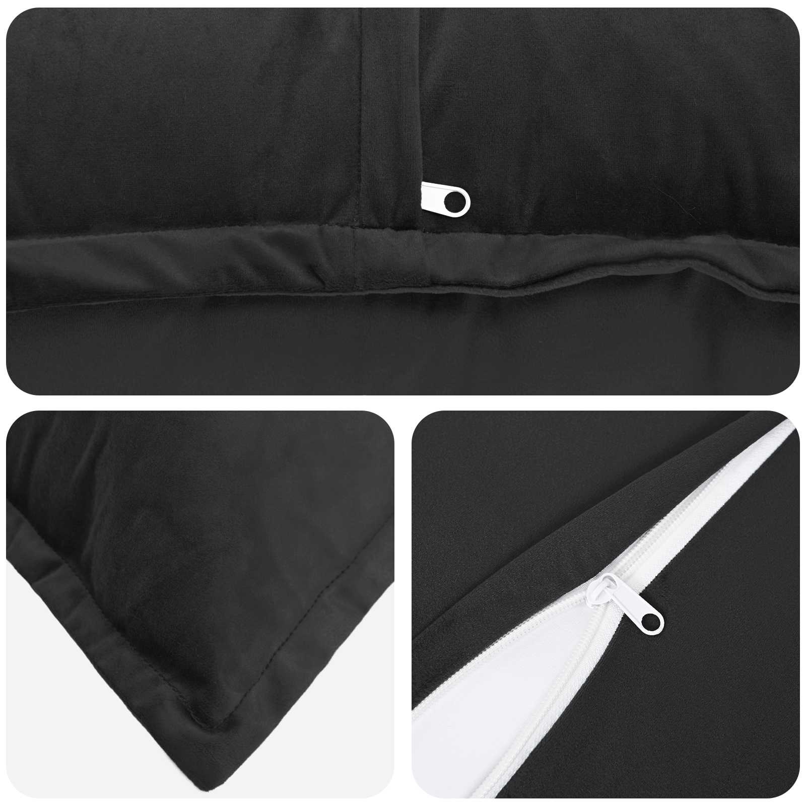 Velvet Cushion Black Square 60x60cm