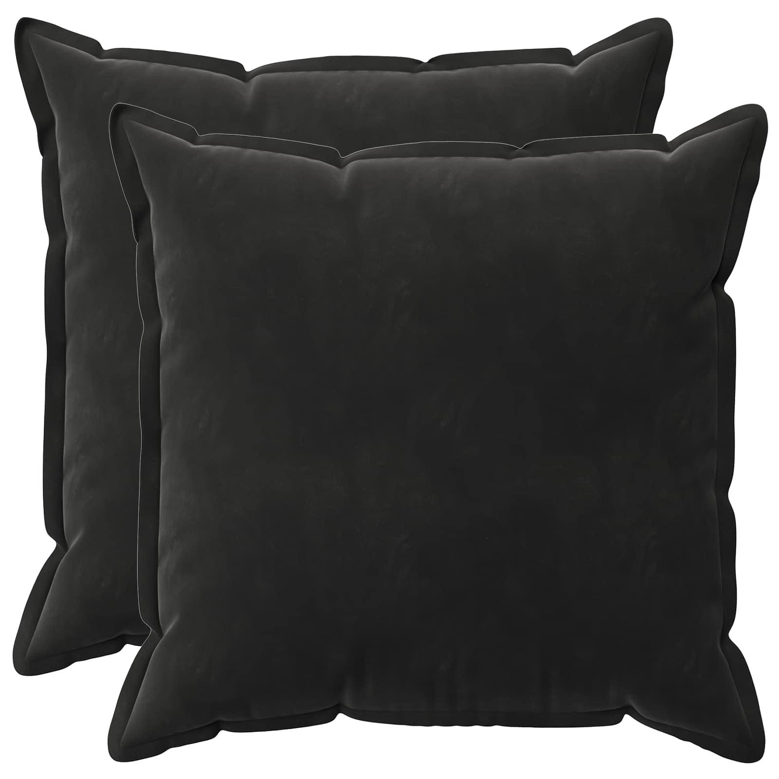 Velvet Cushion Black Square 60x60cm