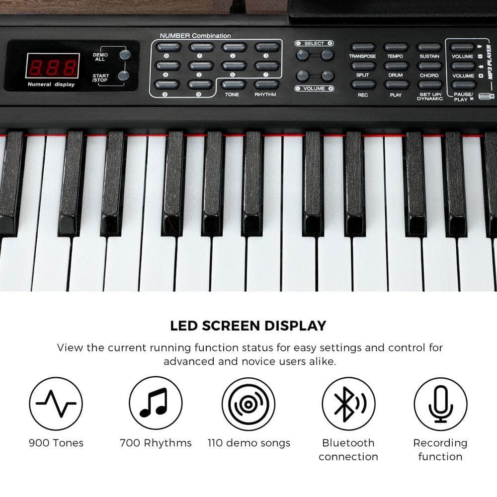 88-Key Electronic Piano Keyboard Portable Lighted Music Instrument