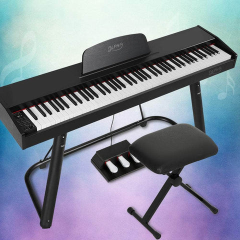 88 Keys Electronic Piano Keyboard Digital Electric w/ Stand Stool Weighted