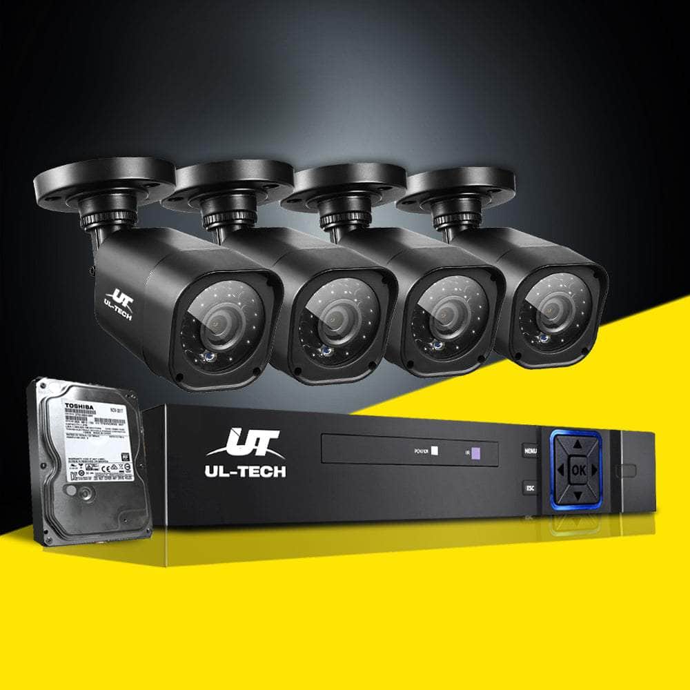 8Ch Dvr 4 Cameras Complete Hd Surveillance Package