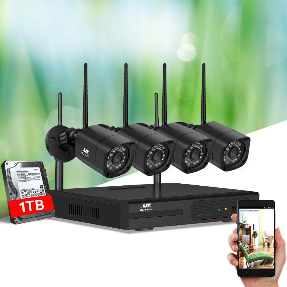 8CH UL-tech 4 Square Wireless Security Cameras Kit 1TB