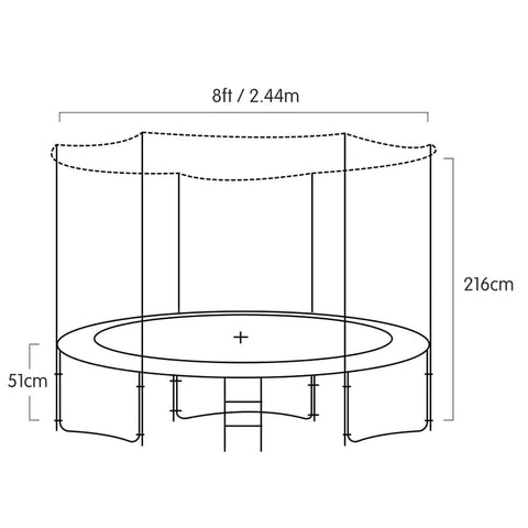 8ft Green Blizzard Trampoline with Basketball Set Outdoor Fun