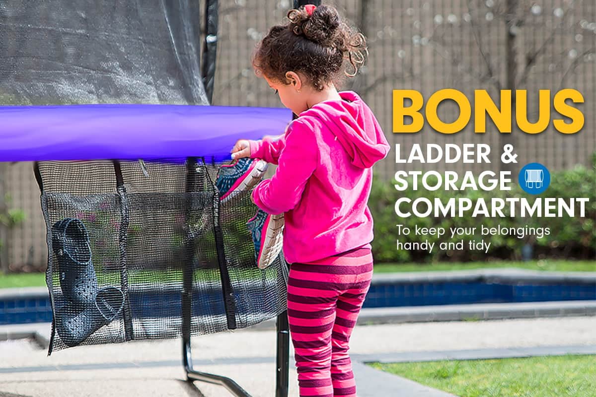8ft Round Outdoor Trampoline Purple Backyard Fun Fitness Jumping
