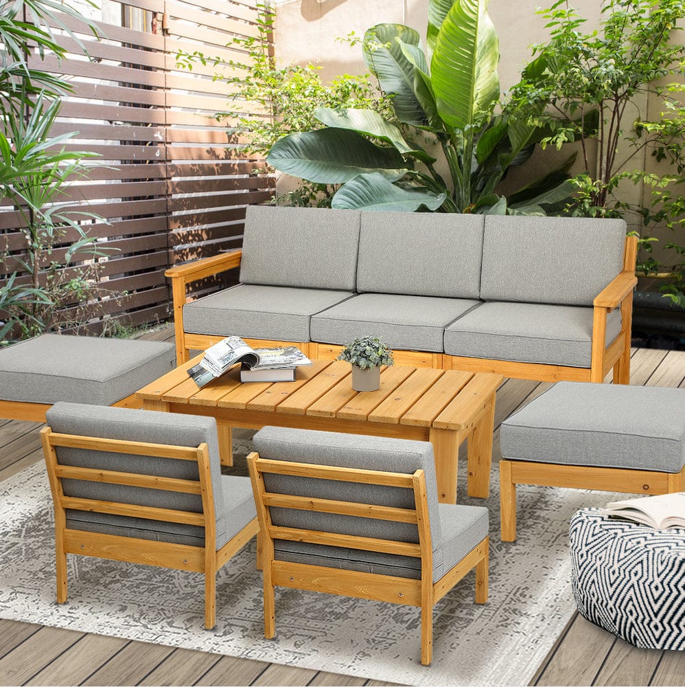 Outdoor Sofa Set Lounge Patio Set 8 Pieces with Outdoor Sofa Set - photo 8
