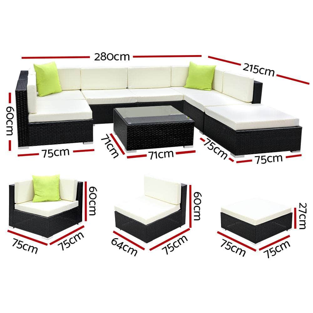 8PC Outdoor Furniture Sofa Set Wicker Garden Patio Pool Lounge