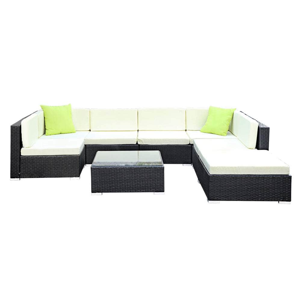 8PC Outdoor Furniture Sofa Set Wicker Garden Patio Pool Lounge