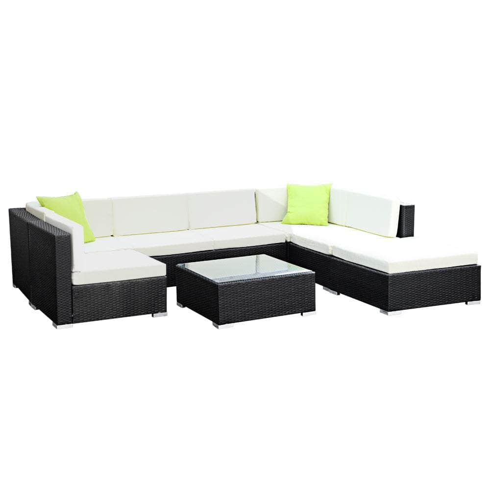 8PC Outdoor Furniture Sofa Set Wicker Garden Patio Pool Lounge
