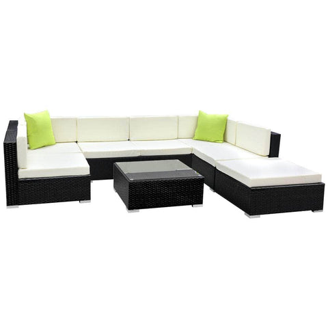 8-Piece Outdoor Sofa Set Wicker Couch Lounge Setting Cover