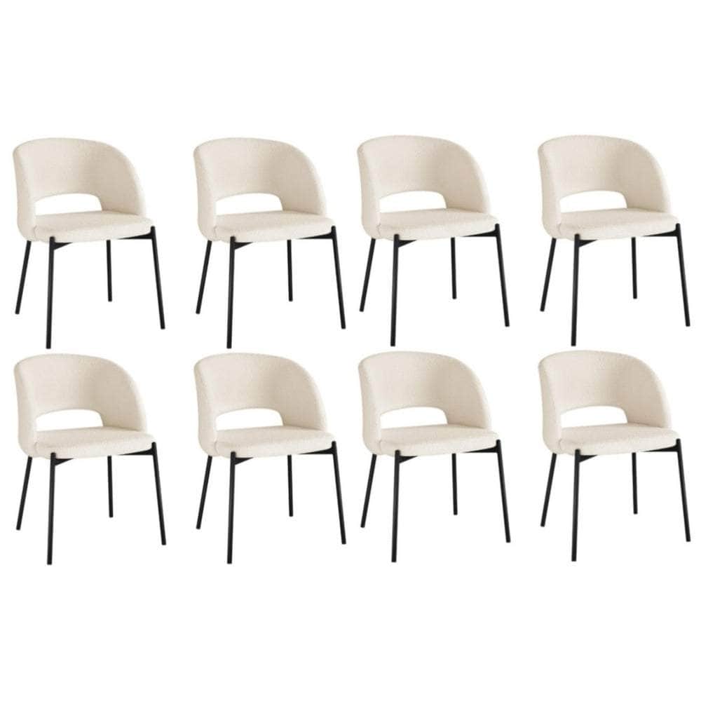 8x Dining Chair Tub Armchairs Sherpa