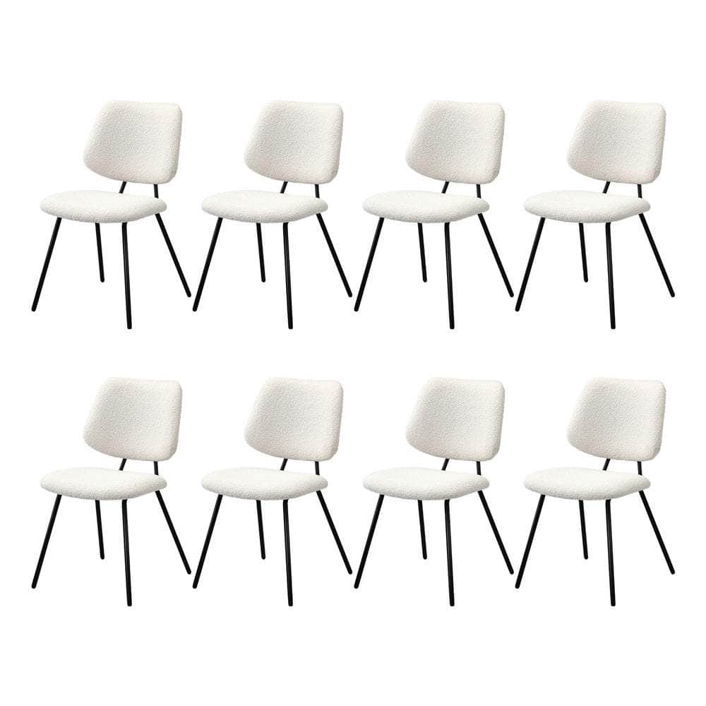 8x Dining Chair Vintage Retro Polyester Padded Dark Grey