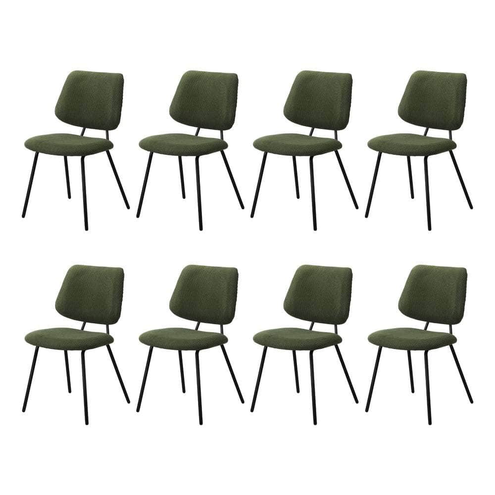8x Dining Chair Vintage Retro Polyester Padded Dark Grey