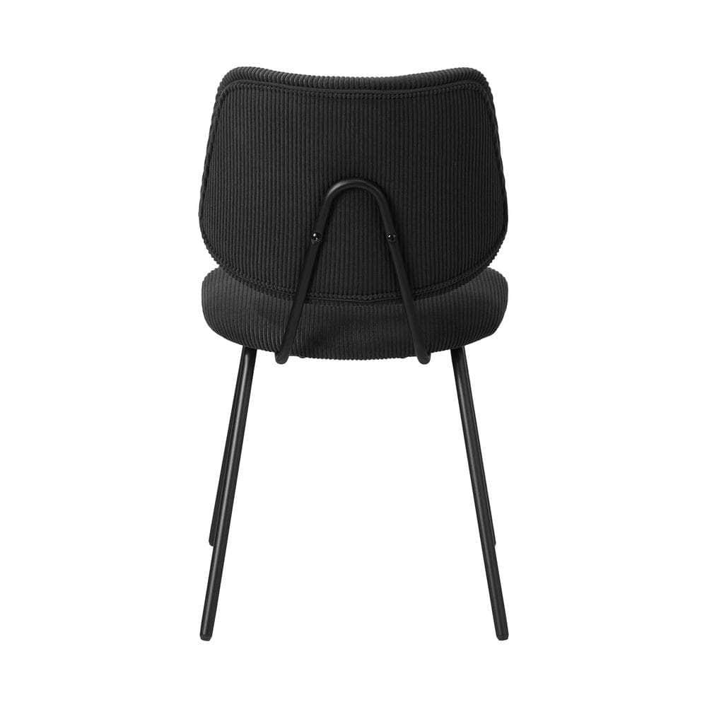 8x Dining Chair Vintage Retro Polyester Padded Dark Grey