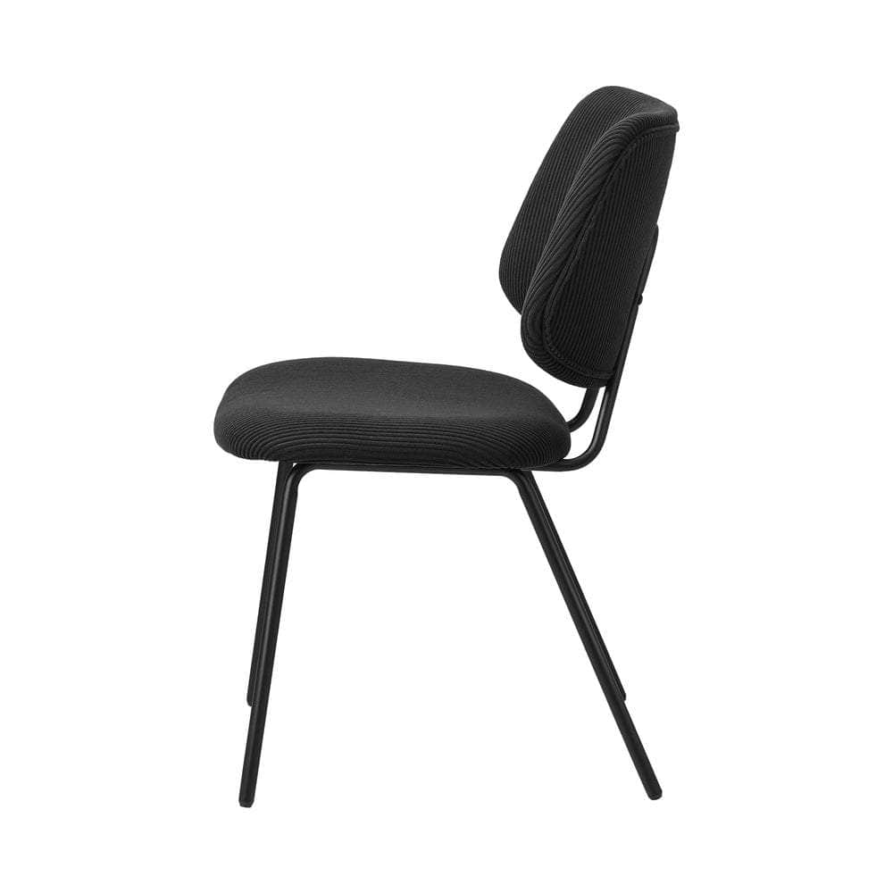 8x Dining Chair Vintage Retro Polyester Padded Dark Grey