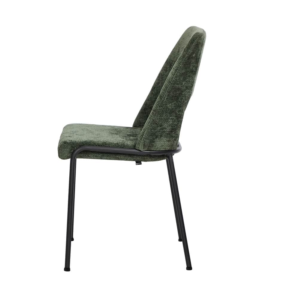 8x Dining Chairs Chenille Fabric Upholstered Kitchen Side Chairs Beige Green & Grey