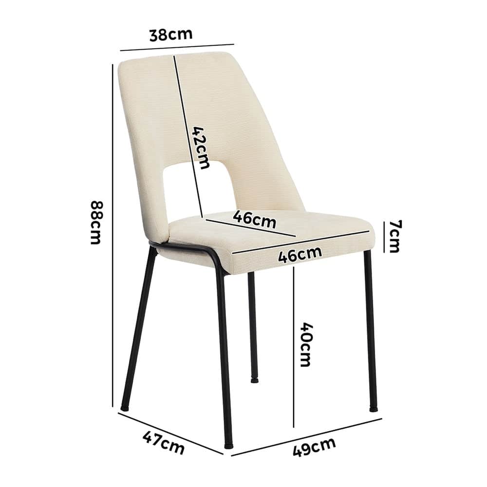 8x Dining Chairs Chenille Fabric Upholstered Kitchen Side Chairs Beige Green & Grey