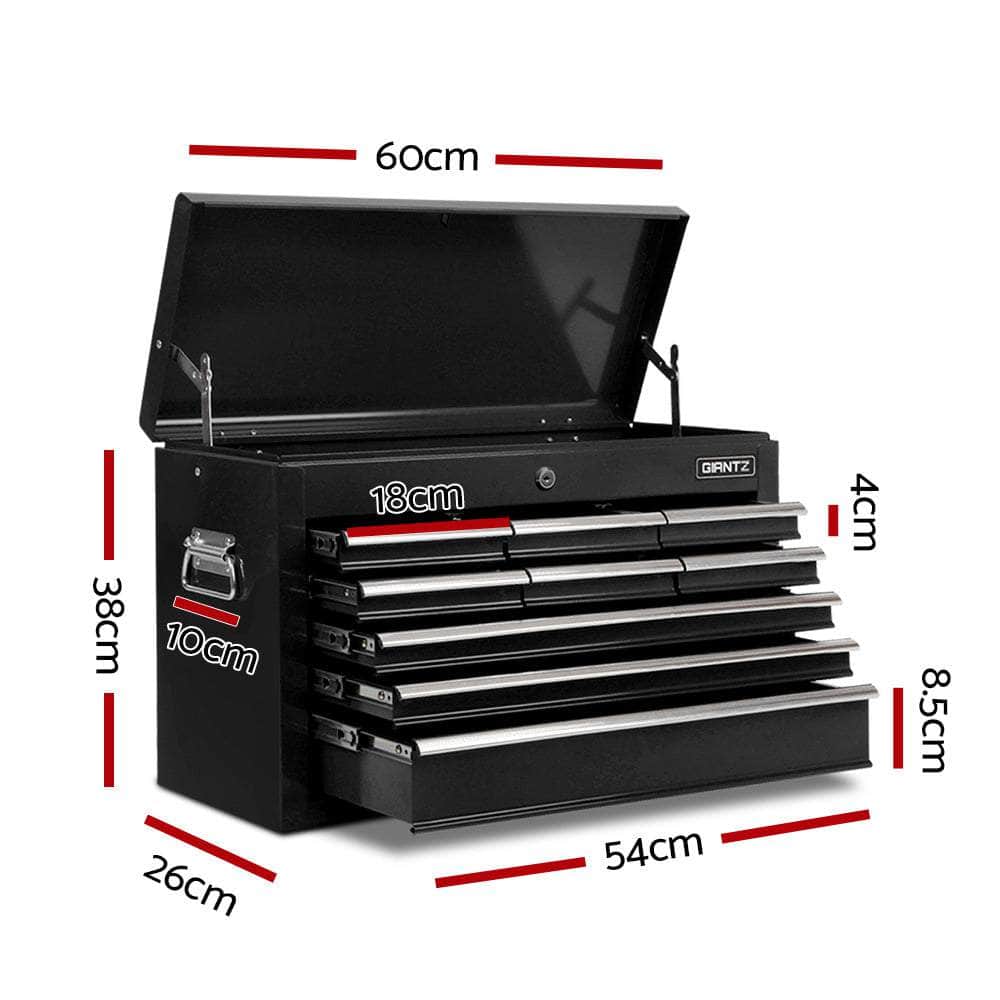 9 Drawer Mechanic Tool Box Storage - Black