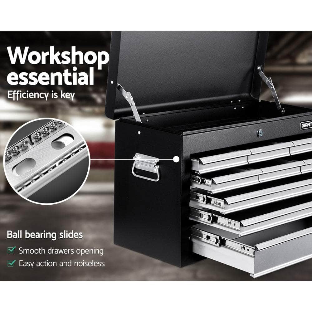 9 Drawer Mechanic Tool Box Storage - Black & Grey