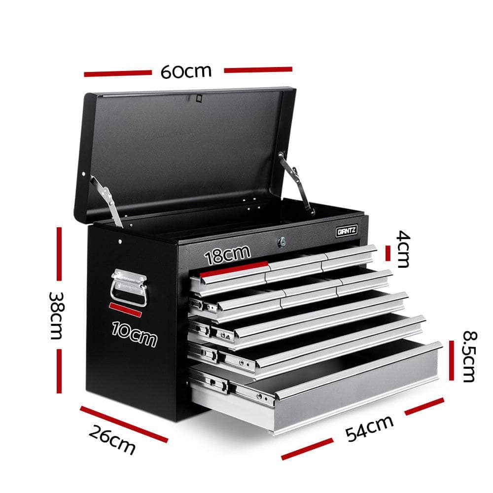 9 Drawer Mechanic Tool Box Storage - Black & Grey